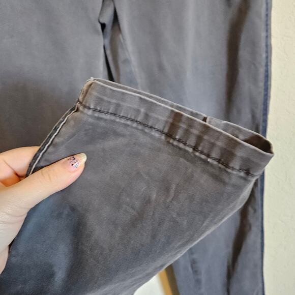 Chino by Anthropologie Gray Relaxed Embroidered Tuxedo Stripe Pants Women's 30 - Picture 4 of 13